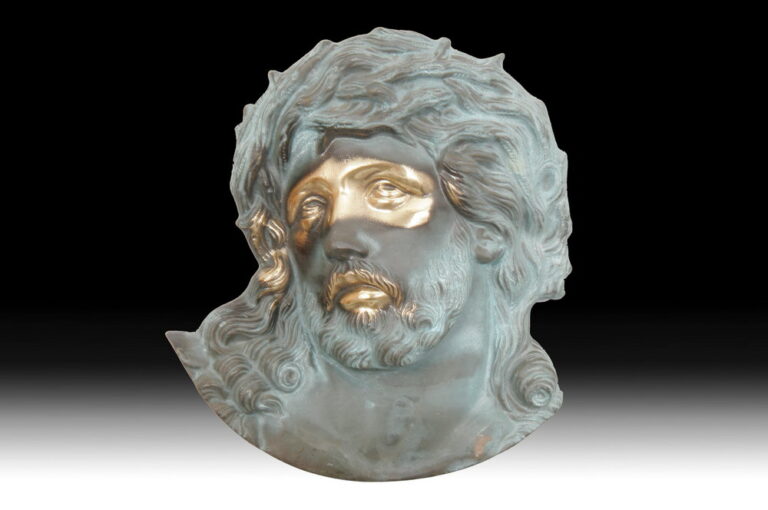 Handmade Bronze Face of Christ Sculpture