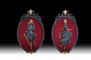 Handmade Bronze Pair of Romeo & Juliet Wall Decor Small Classic