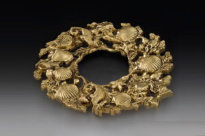 Handmade Bronze Underplate with Seafruits