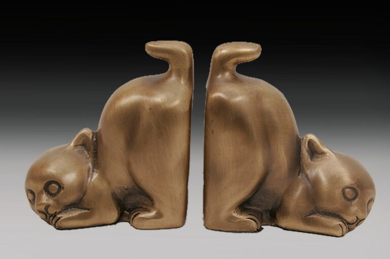 Handmade Bronze Cat Book Holder