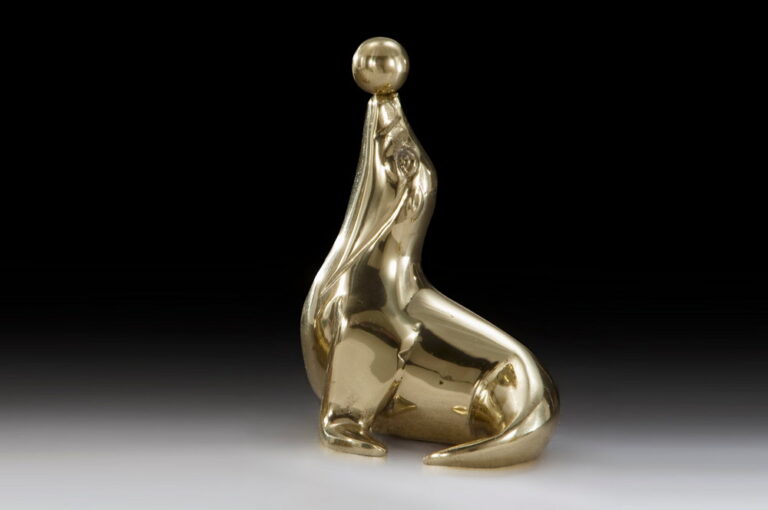 Handmade Bronze Seal with Ball Figure