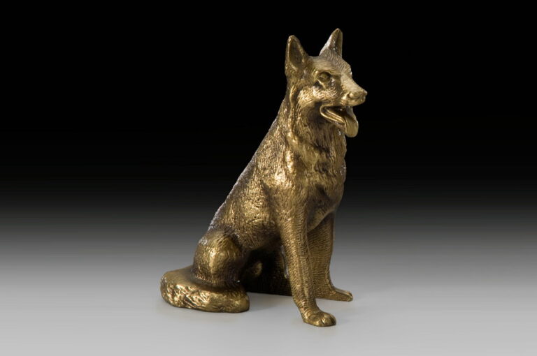 Handmade Bronze Shepherd Dog Figure