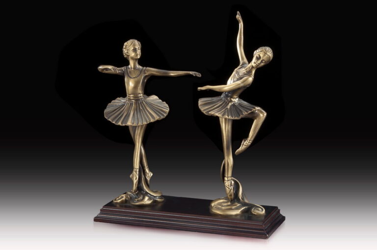 Handmade Bronze Dancing Ladies with Base