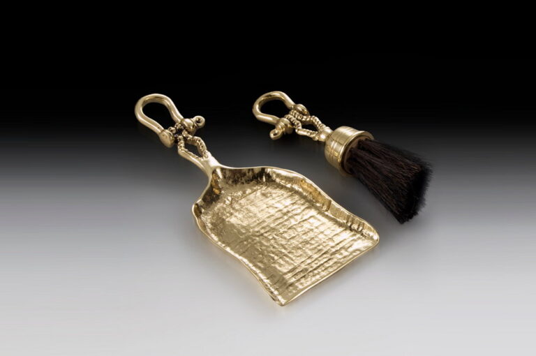 Handmade Bronze Crumb Collector with Foresail Motif