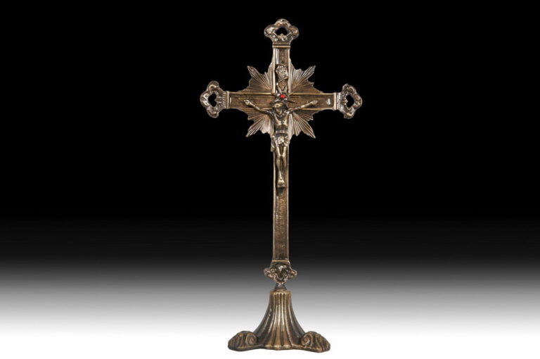 Handmade Bronze Cross with Large Feet