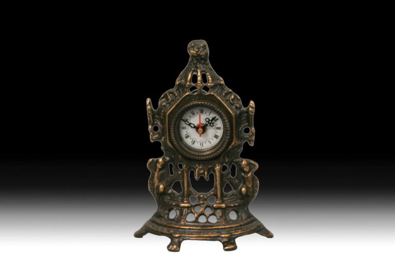 Handmade Bronze Table Clock Chapel Mini