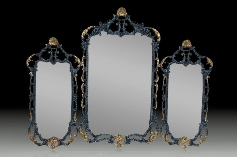 Handmade Bronze Wall Mirror Triple Panel