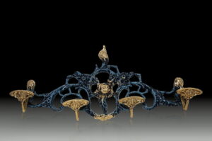 Handmade Bronze Wall Hanger with 4 Hooks