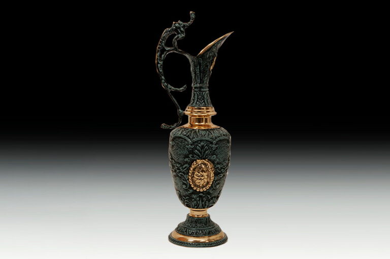 Handmade Bronze Vase Round Base