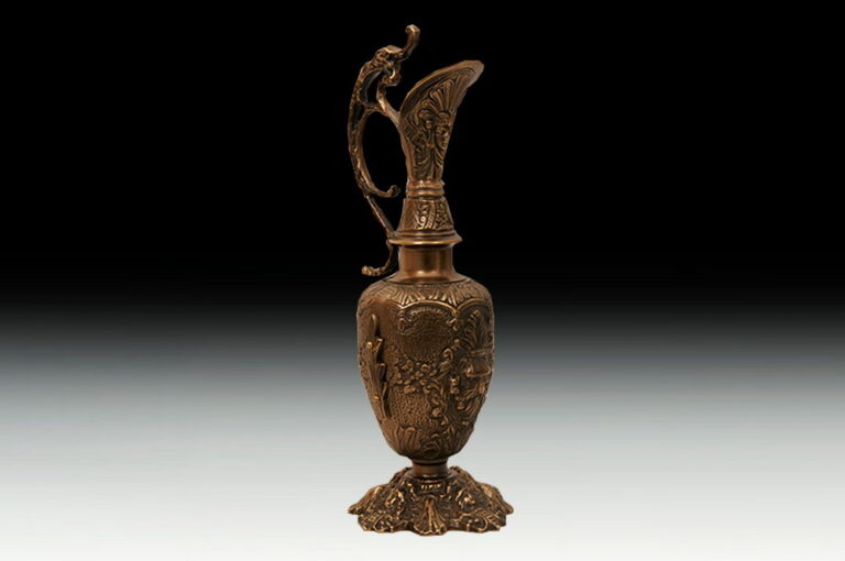 Handmade Bronze Vase with Handcrafted Base