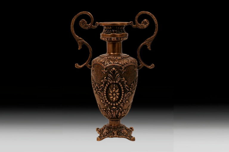 Handmade Bronze Vase with 2 Handles