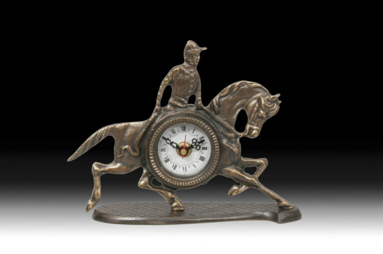 5336_Handmade_Bronze_Decor_Table_Clock_Jockey_Mini Handmade Table Clock Jockey Mini