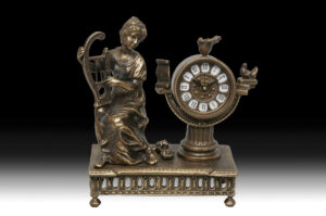 Handmade Table Clock Lady with Lira Epoque